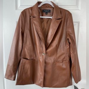 Faux leather brown blazer Marc New York